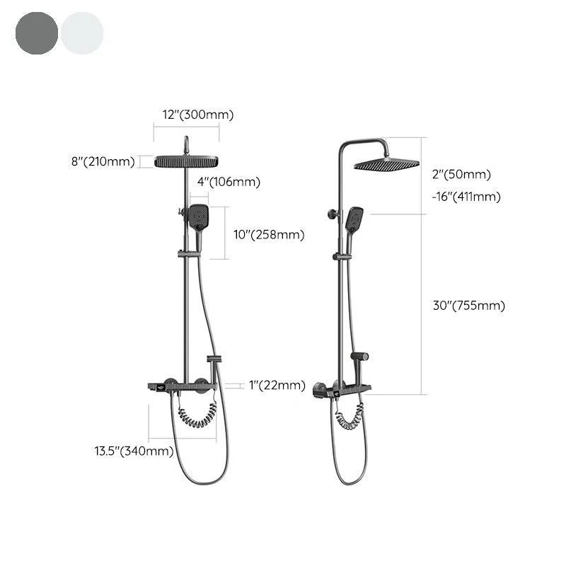 Contemporary Shower Set Slide Bar Handheld Shower Head Wall Mounted Shower System -Bathlova