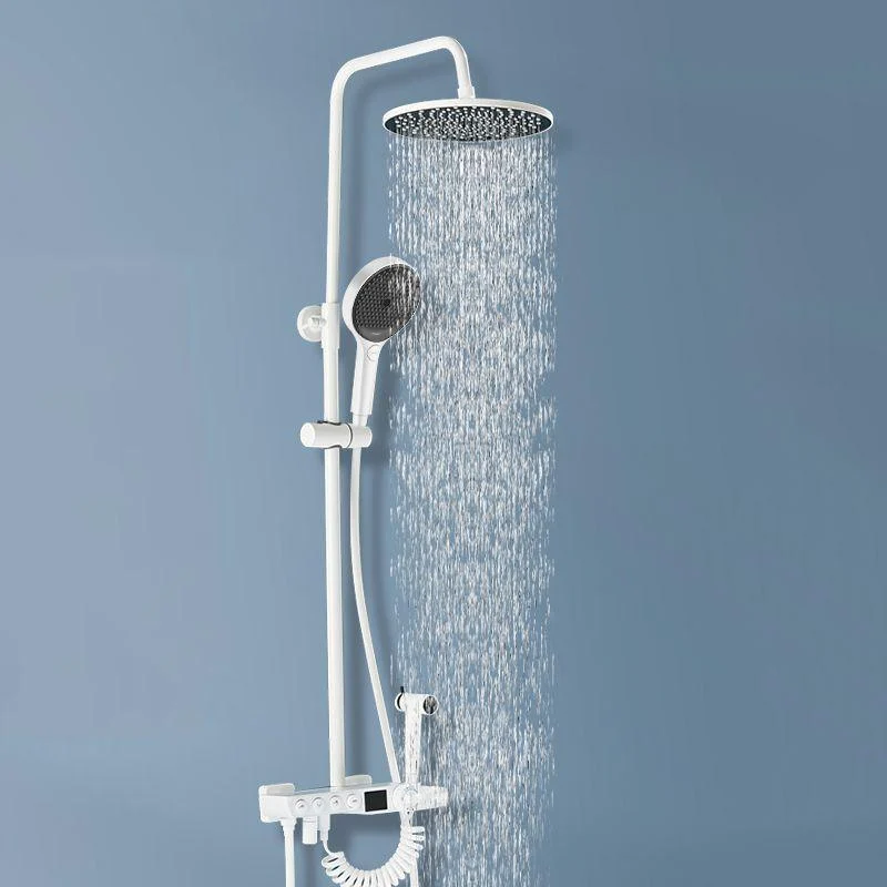 Contemporary Shower System Adjustable Shower Head Slide Bar Wall Mounted Shower Set -Bathlova