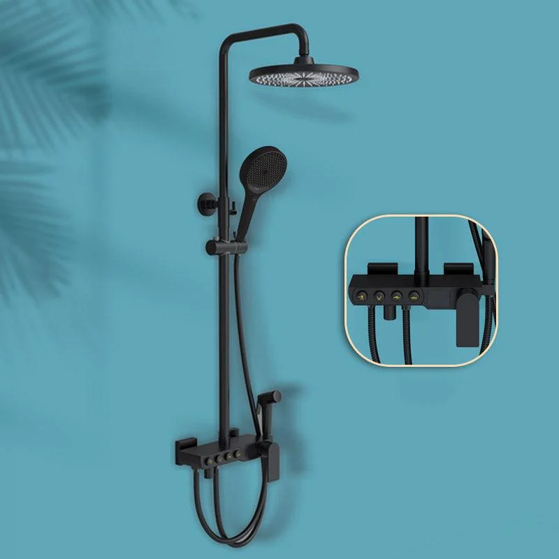 Contemporary Shower System Adjustable Shower Head Slide Bar Wall Mounted Shower Set -Bathlova