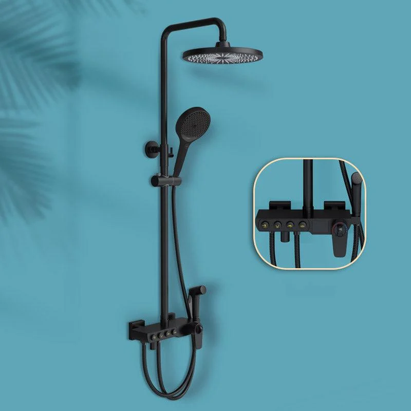 Contemporary Shower System Adjustable Shower Head Slide Bar Wall Mounted Shower Set -Bathlova