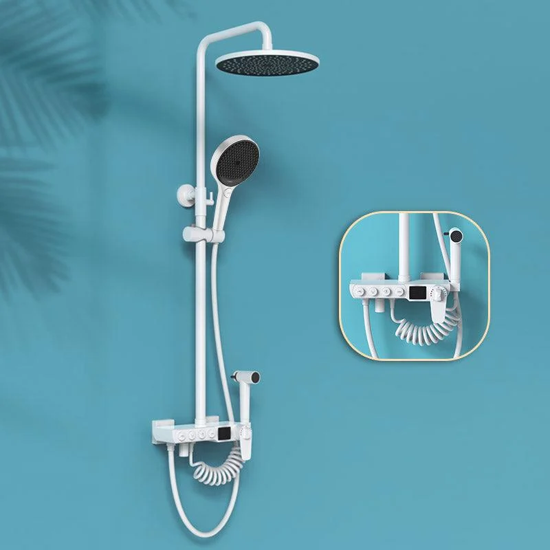 Contemporary Shower System Adjustable Shower Head Slide Bar Wall Mounted Shower Set -Bathlova