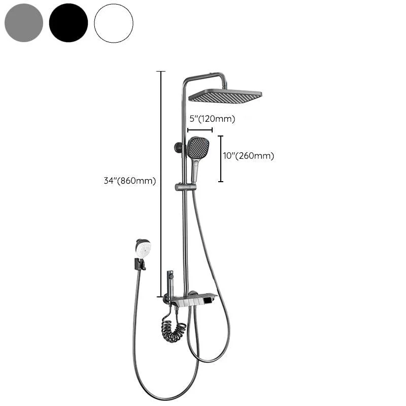 Contemporary Shower System Dual Shower Head Slide Bar Thermostatic Wall Mounted Shower Set -Bathlova