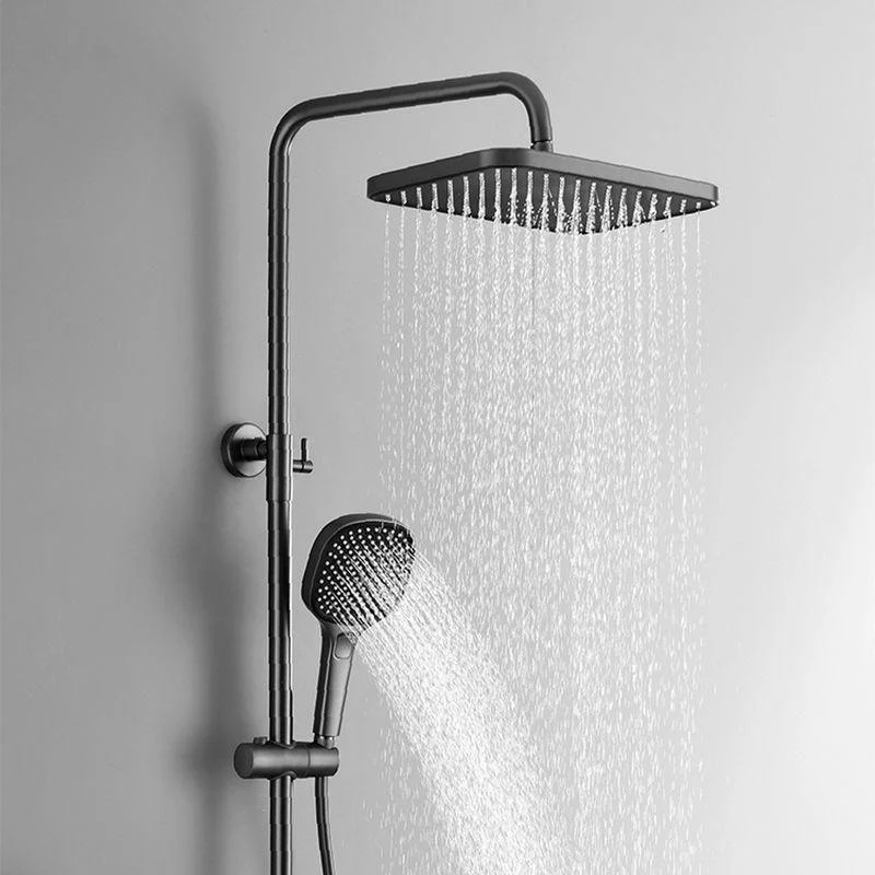 Contemporary Shower System Dual Shower Head Slide Bar Thermostatic Wall Mounted Shower Set -Bathlova