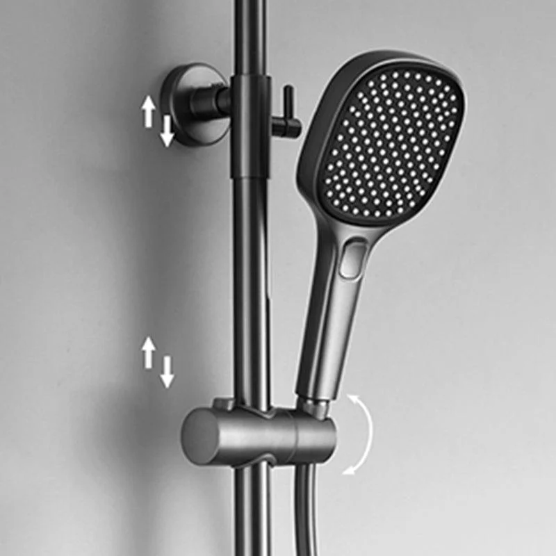 Contemporary Shower System Dual Shower Head Slide Bar Thermostatic Wall Mounted Shower Set -Bathlova