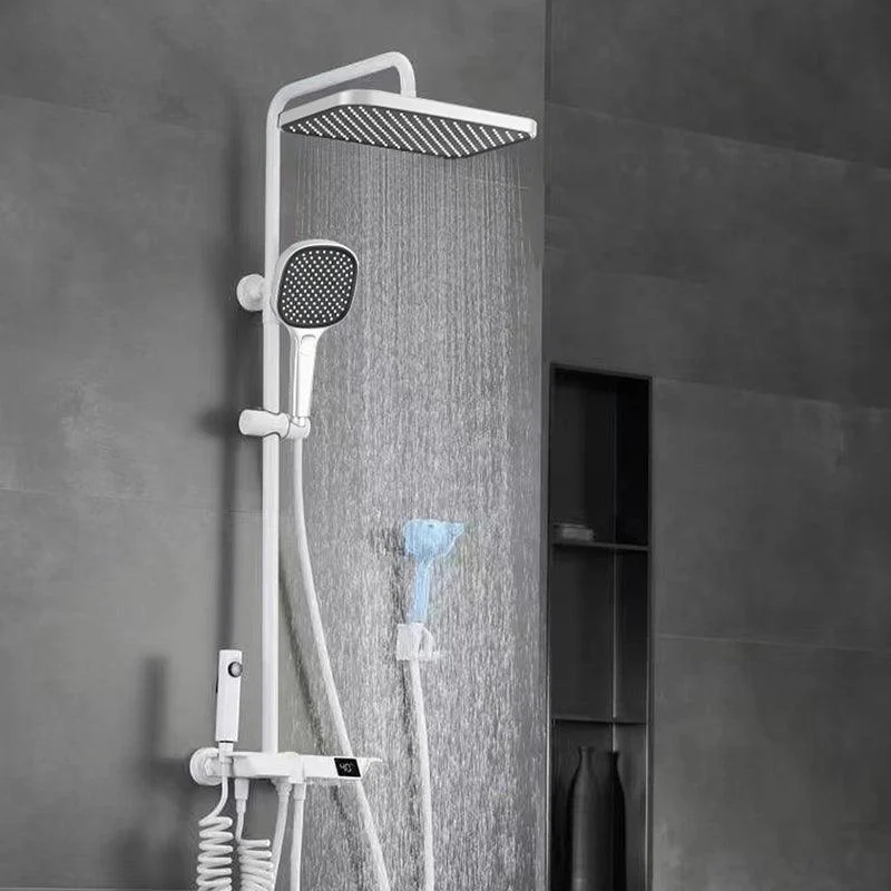 Contemporary Shower System Dual Shower Head Slide Bar Thermostatic Wall Mounted Shower Set -Bathlova