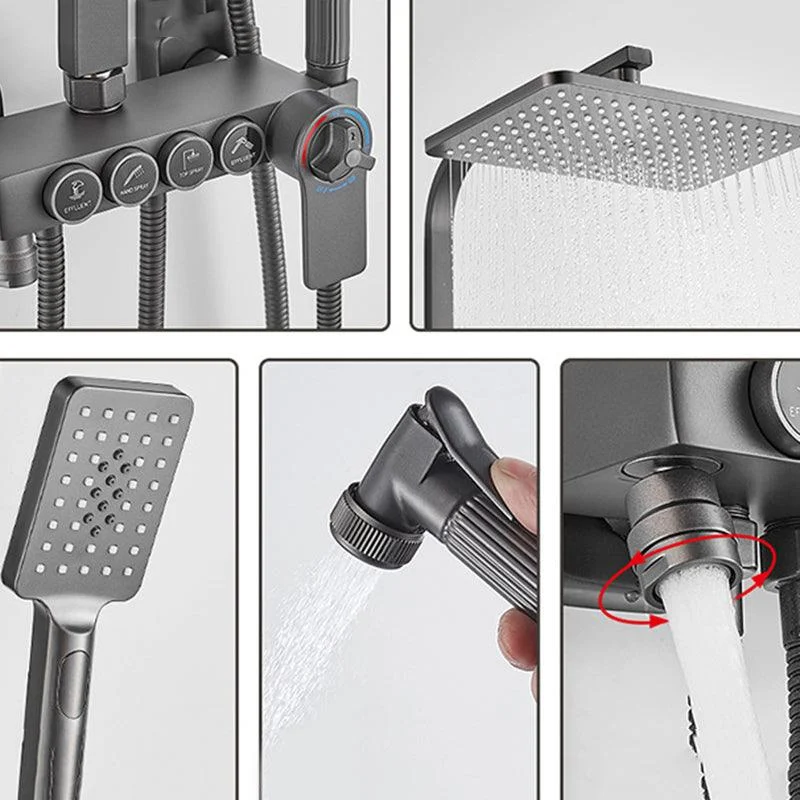 Contemporary Shower System Handheld Shower Head Slide Bar Wall Mounted Shower Set -Bathlova