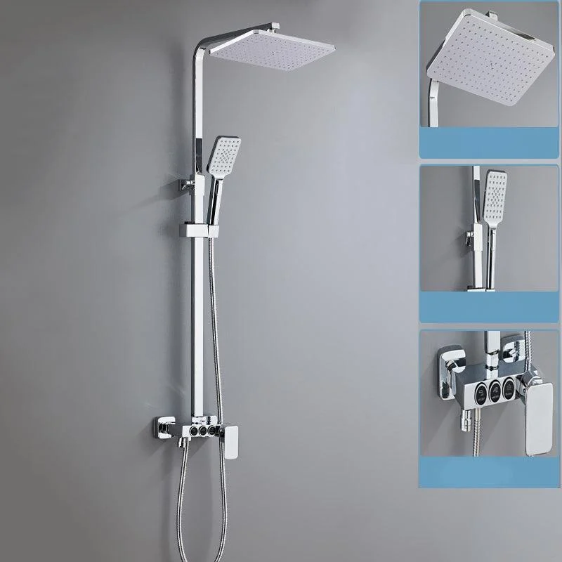 Contemporary Shower System Handheld Shower Head Slide Bar Wall Mounted Shower Set -Bathlova