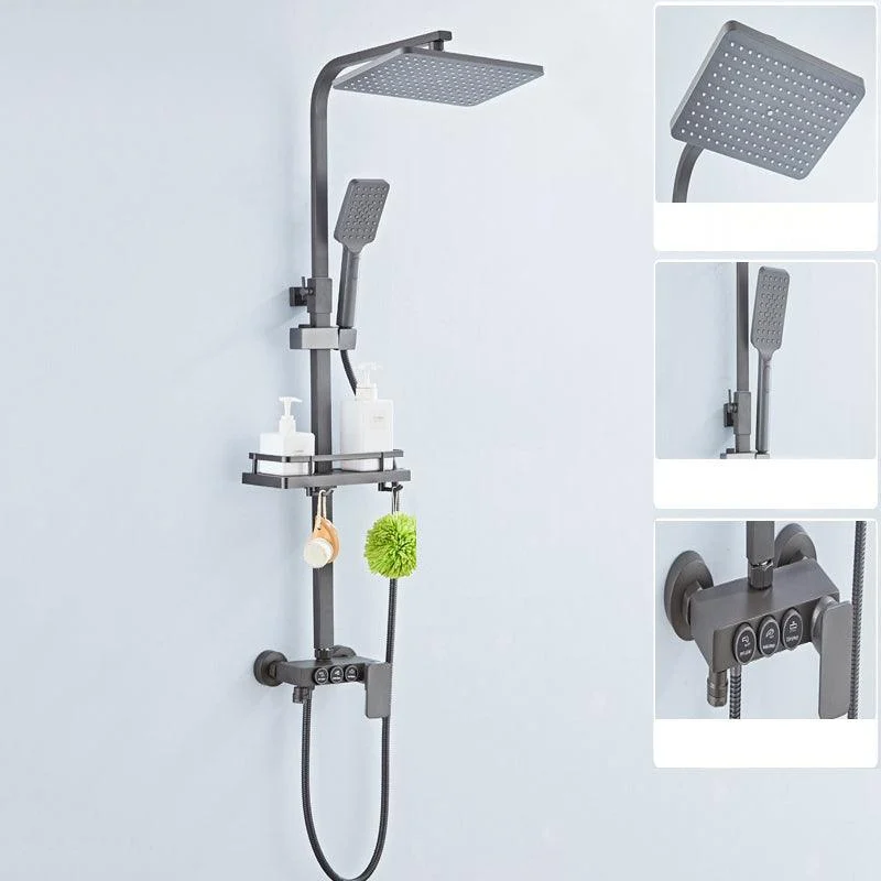 Contemporary Shower System Handheld Shower Head Slide Bar Wall Mounted Shower Set -Bathlova