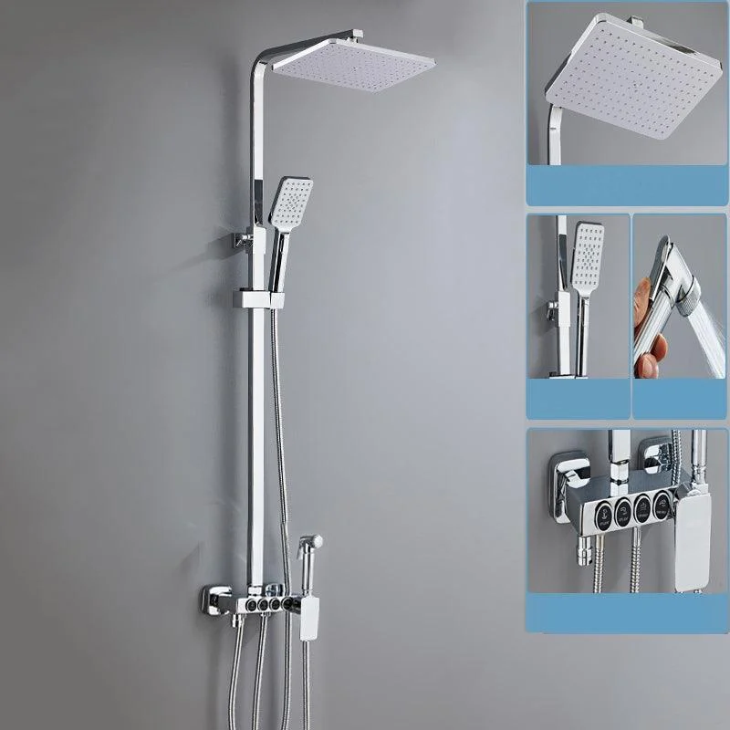 Contemporary Shower System Handheld Shower Head Slide Bar Wall Mounted Shower Set -Bathlova