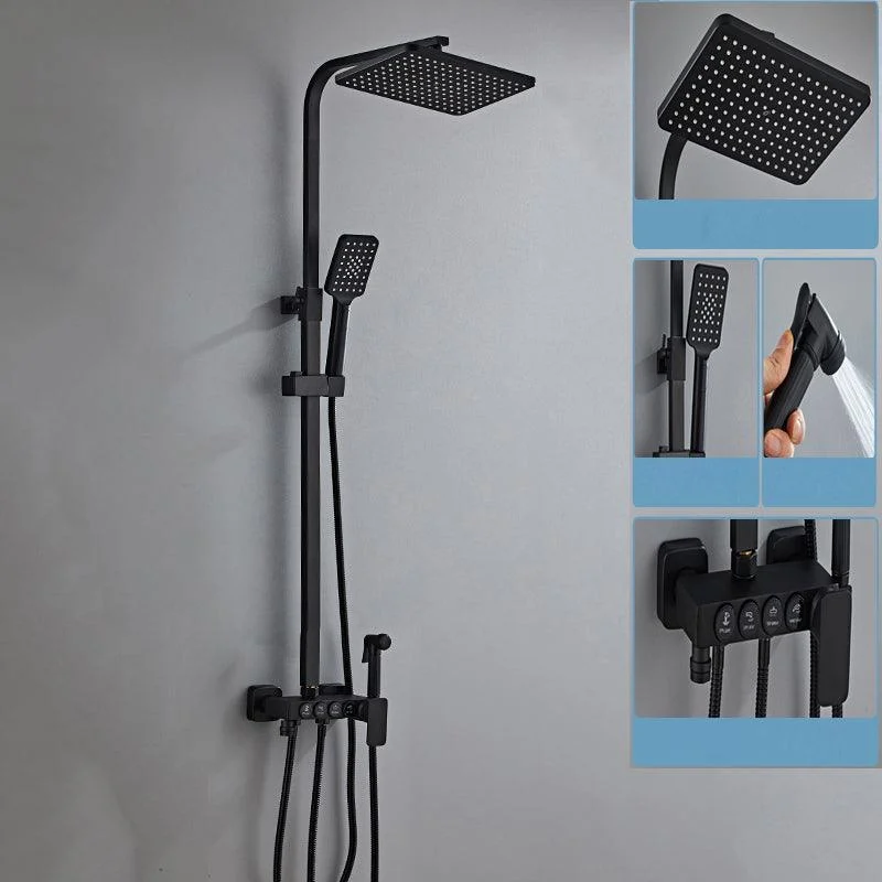 Contemporary Shower System Handheld Shower Head Slide Bar Wall Mounted Shower Set -Bathlova