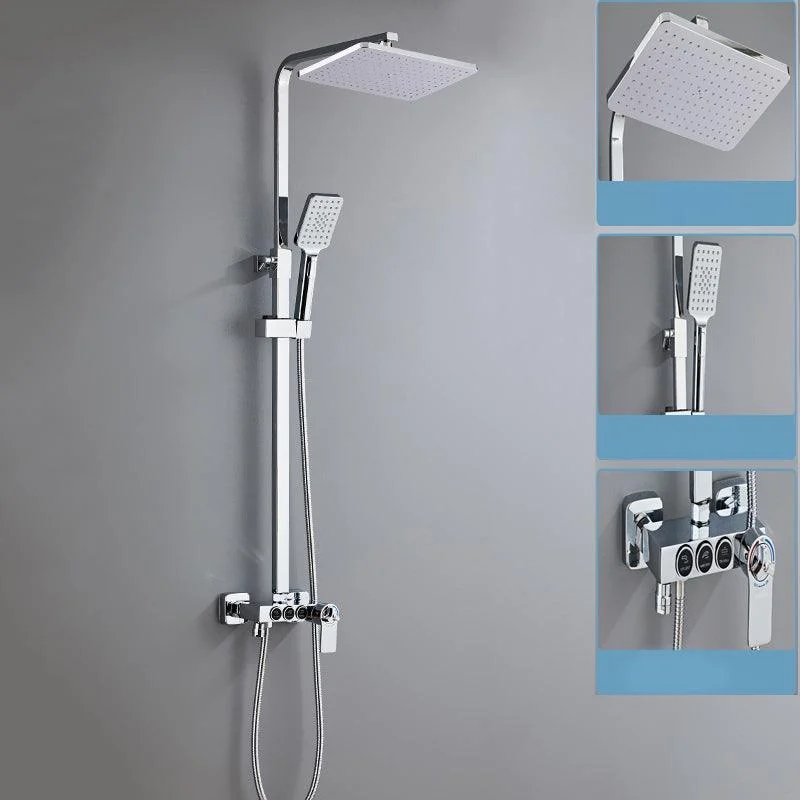 Contemporary Shower System Handheld Shower Head Slide Bar Wall Mounted Shower Set -Bathlova