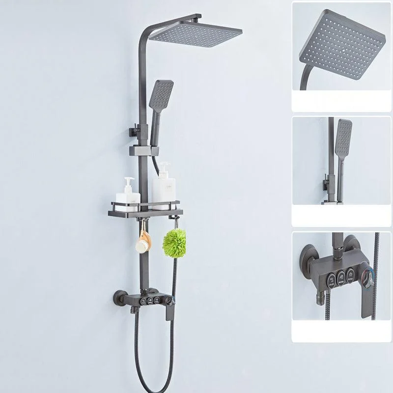 Contemporary Shower System Handheld Shower Head Slide Bar Wall Mounted Shower Set -Bathlova