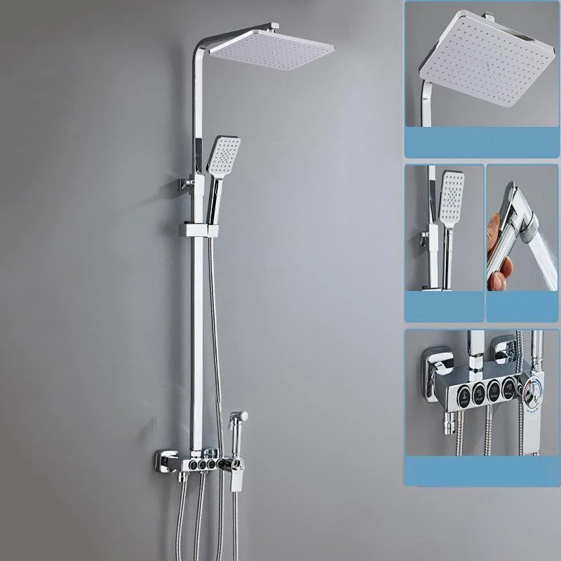 Contemporary Shower System Handheld Shower Head Slide Bar Wall Mounted Shower Set -Bathlova