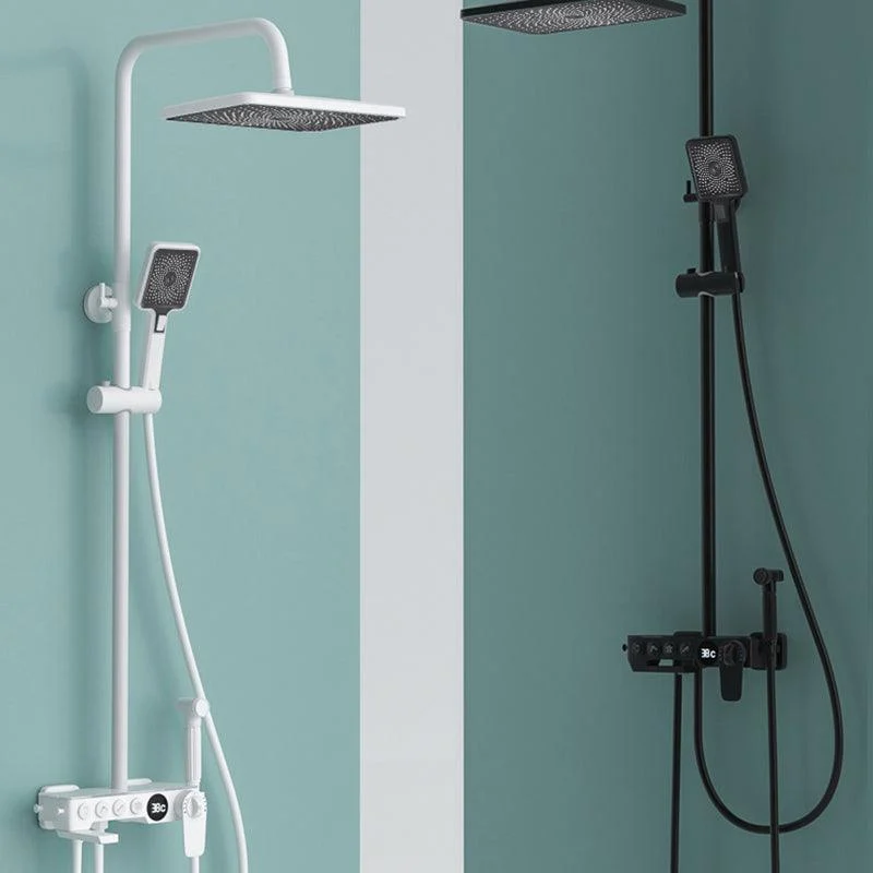 Contemporary Shower System Slide Bar Adjustable Shower Head Wall Mounted Shower Set -Bathlova