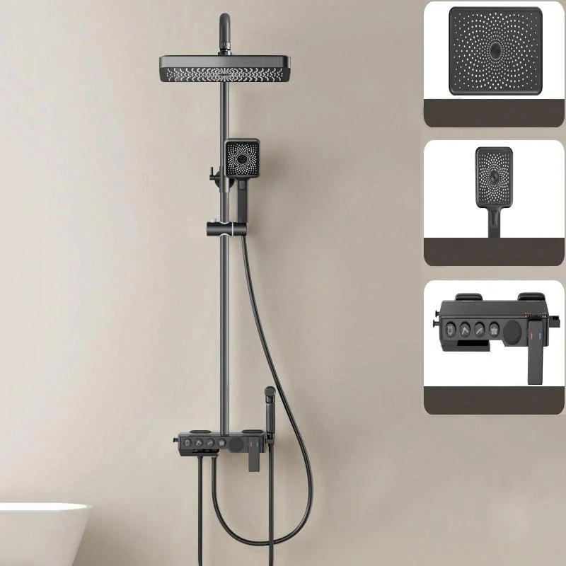 Contemporary Shower System Slide Bar Adjustable Shower Head Wall Mounted Shower Set -Bathlova