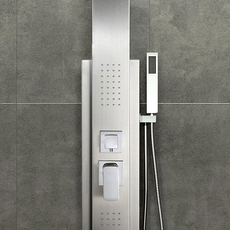 Contemporary Shower System Slide Bar Dual Shower Head Thermostatic Wall Mounted Shower Set -Bathlova