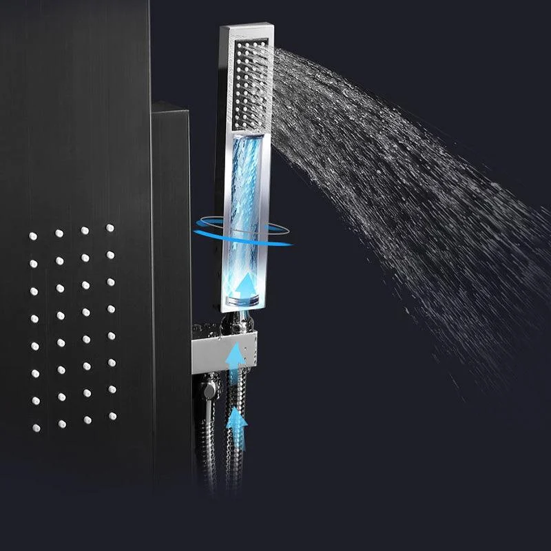 Contemporary Shower System Slide Bar Dual Shower Head Thermostatic Wall Mounted Shower Set -Bathlova