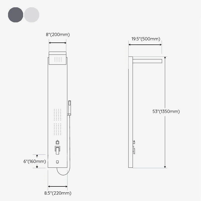 Contemporary Shower System Slide Bar Dual Shower Head Thermostatic Wall Mounted Shower Set -Bathlova