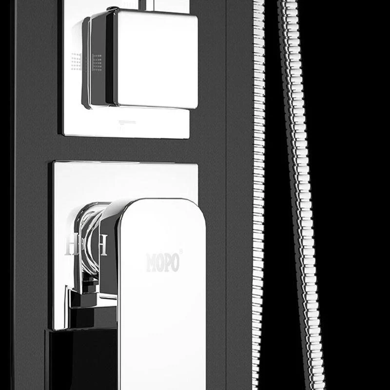 Contemporary Shower System Slide Bar Dual Shower Head Thermostatic Wall Mounted Shower Set -Bathlova