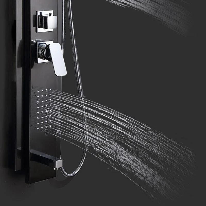 Contemporary Shower System Slide Bar Dual Shower Head Thermostatic Wall Mounted Shower Set -Bathlova