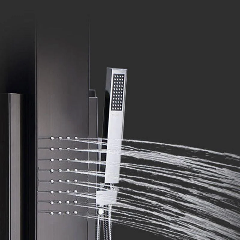 Contemporary Shower System Slide Bar Dual Shower Head Thermostatic Wall Mounted Shower Set -Bathlova