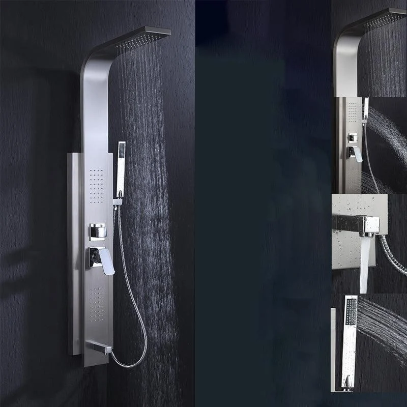 Contemporary Shower System Slide Bar Dual Shower Head Thermostatic Wall Mounted Shower Set -Bathlova