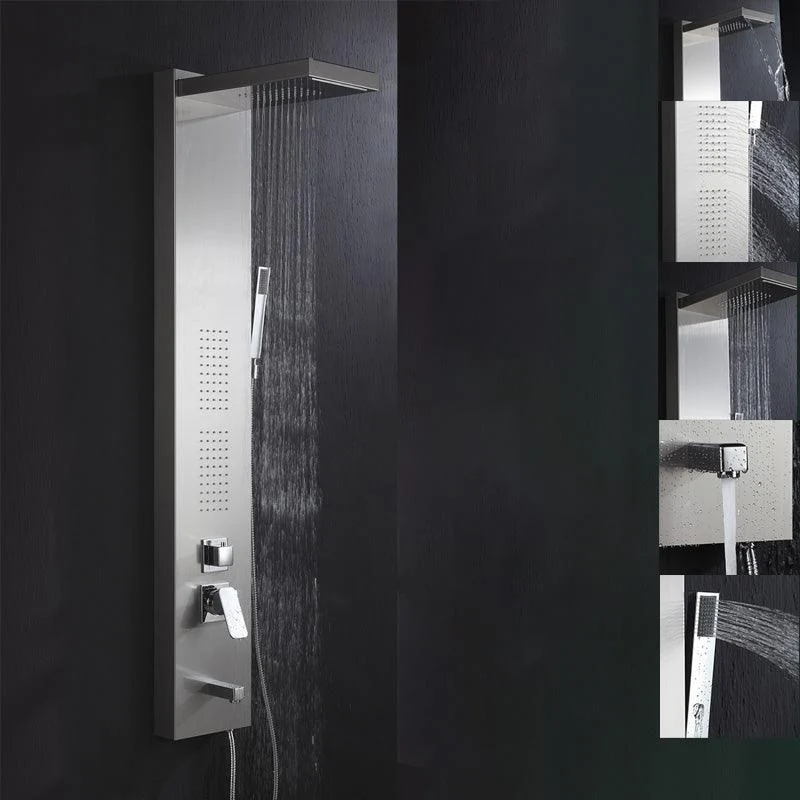 Contemporary Shower System Slide Bar Dual Shower Head Thermostatic Wall Mounted Shower Set -Bathlova