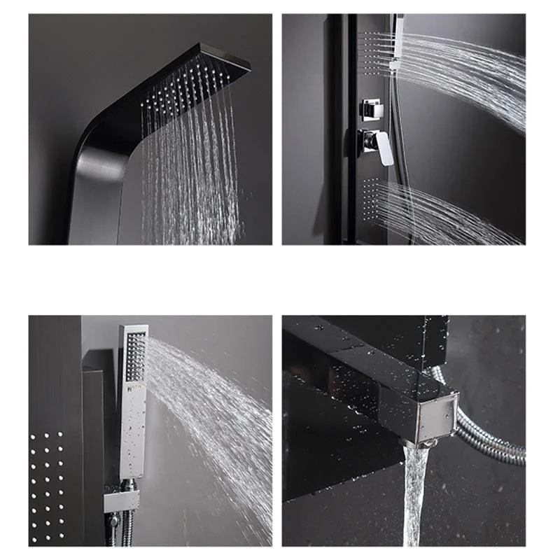 Contemporary Shower System Slide Bar Dual Shower Head Thermostatic Wall Mounted Shower Set -Bathlova