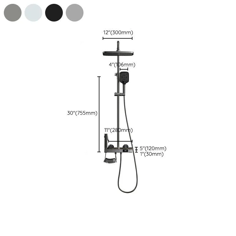 Contemporary Shower System Slide Bar Dual Shower Head Wall Mounted Shower Set -Bathlova