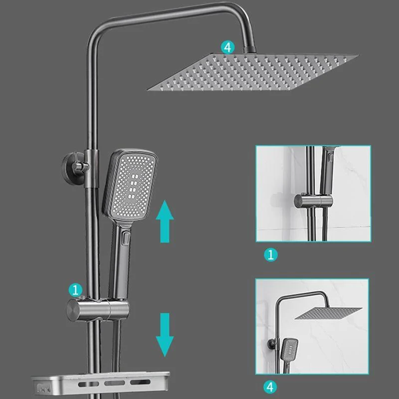 Contemporary Shower System Slide Bar Handheld Shower Head Wall Mounted Shower Set -Bathlova