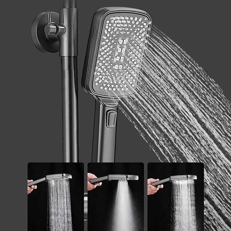 Contemporary Shower System Slide Bar Handheld Shower Head Wall Mounted Shower Set -Bathlova