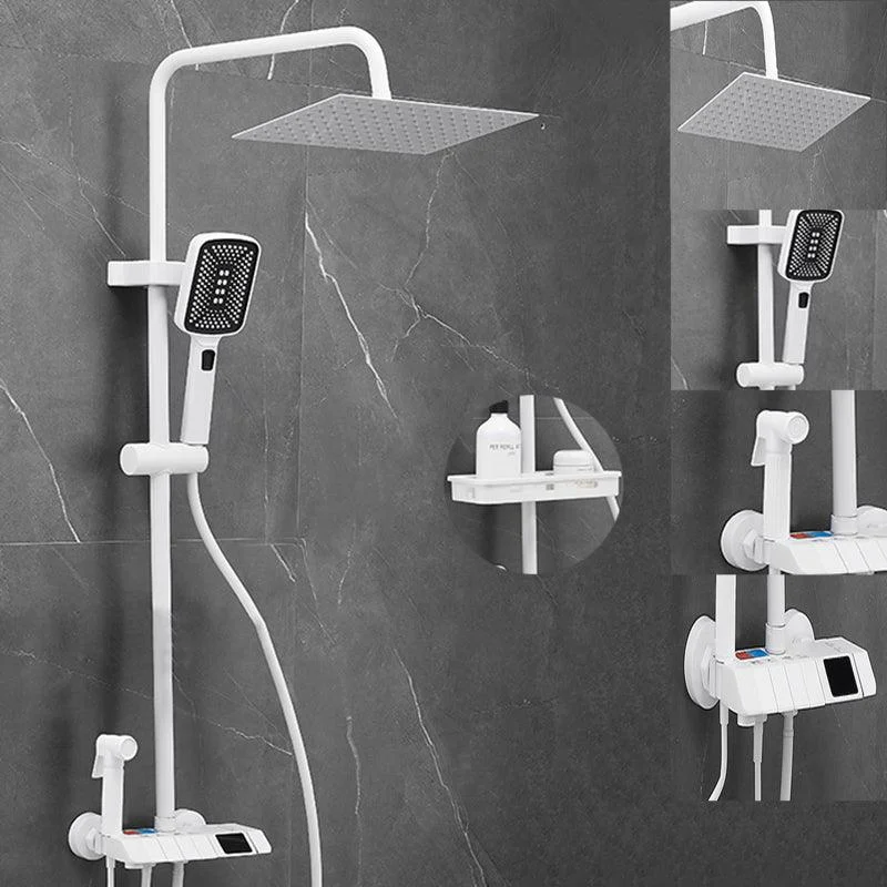 Contemporary Shower System Slide Bar Handheld Shower Head Wall Mounted Shower Set -Bathlova