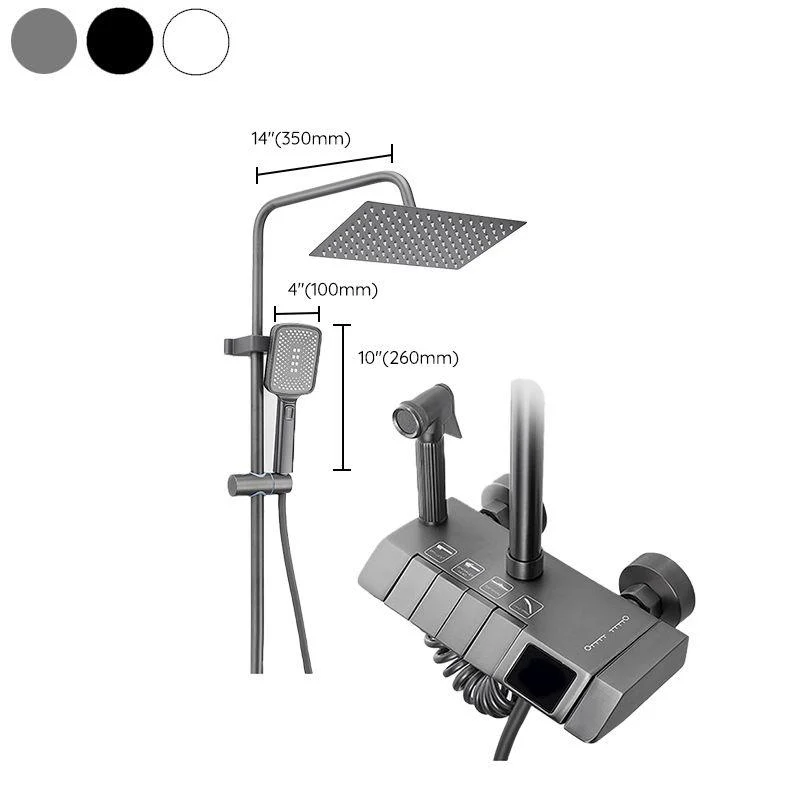 Contemporary Shower System Slide Bar Handheld Shower Head Wall Mounted Shower Set -Bathlova