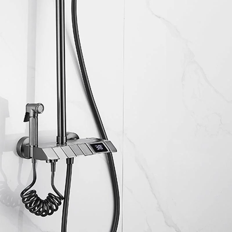 Contemporary Shower System Slide Bar Handheld Shower Head Wall Mounted Shower Set -Bathlova