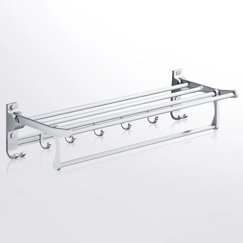 Contemporary Silver Metal Bathroom Accessory Kit with Towel Bar -Bathlova