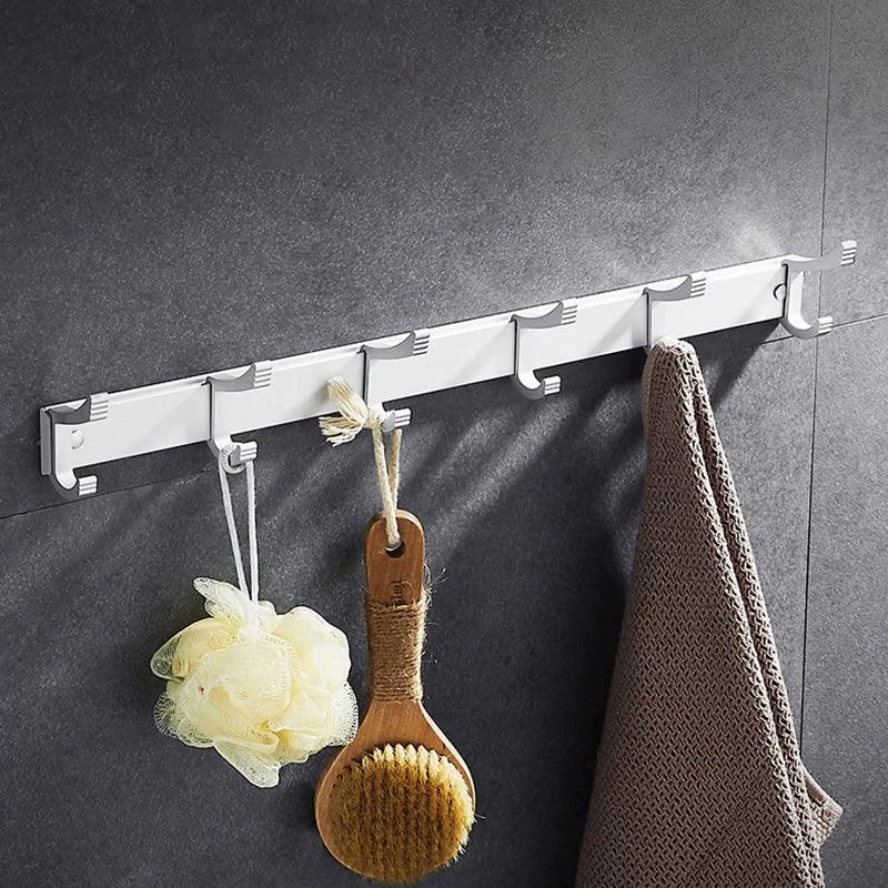 Contemporary Silver Metal Bathroom Accessory Kit with Towel Bar -Bathlova