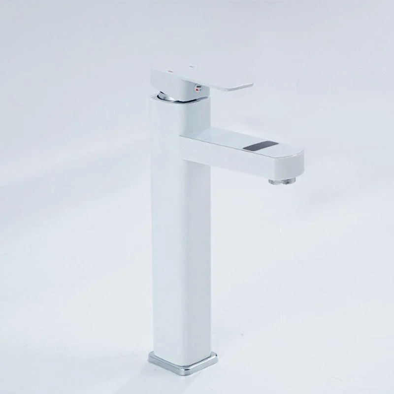 Contemporary Sink Tap Digital Display Screen Solid Color Low Arc Sink Bathroom Tap -Bathlova