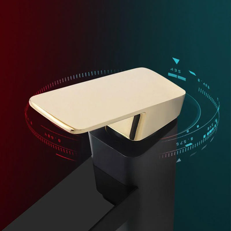 Contemporary Sink Tap Digital Display Screen Solid Color Low Arc Sink Bathroom Tap -Bathlova