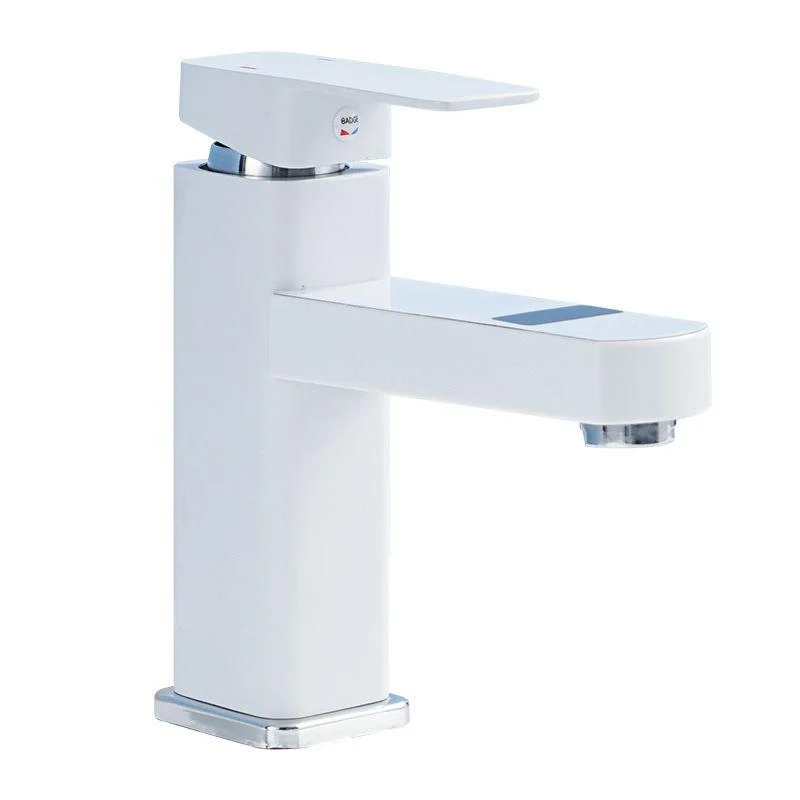 Contemporary Sink Tap Digital Display Screen Solid Color Low Arc Sink Bathroom Tap -Bathlova