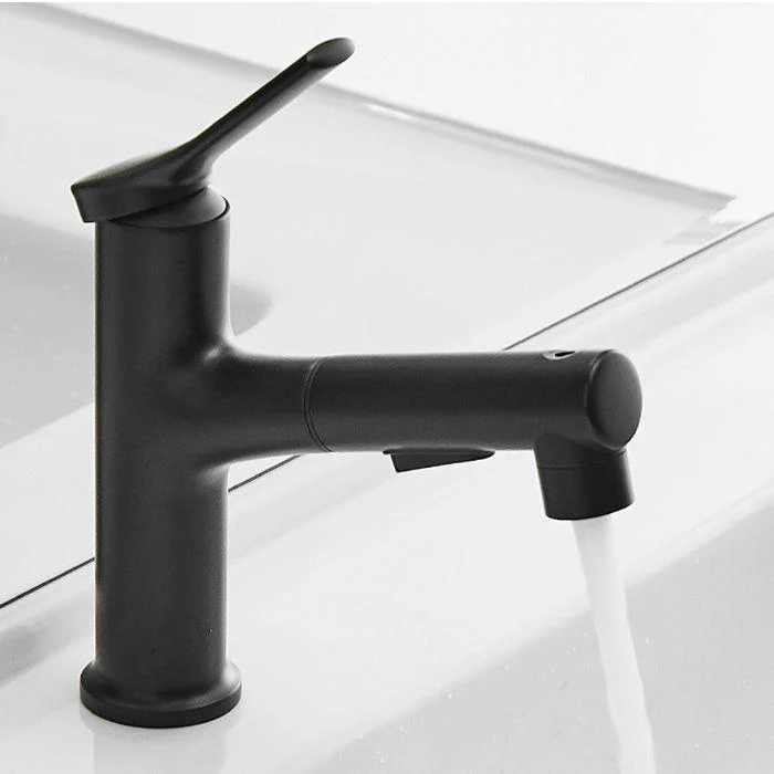 Contemporary Sink Tap Plain Low Arc Copper Basin Lavatory Tap -Bathlova