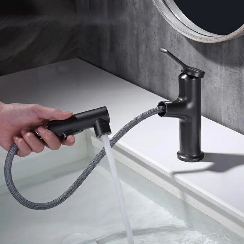 Contemporary Sink Tap Plian Low Arc Centerset Bathroom Tap -Bathlova