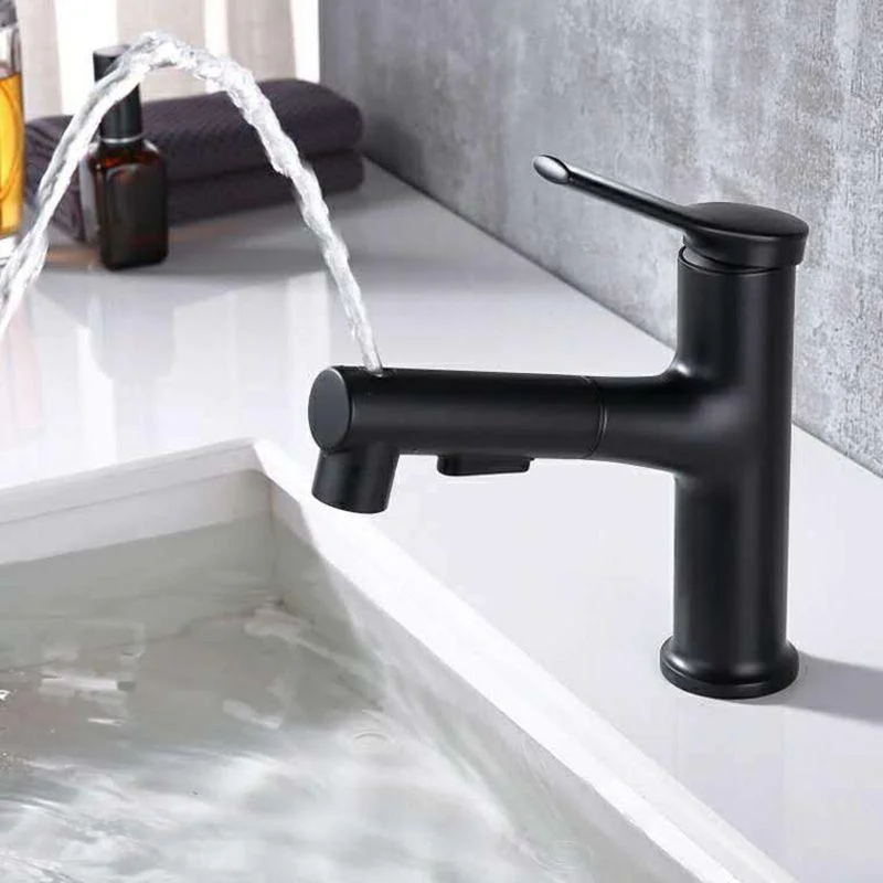 Contemporary Sink Tap Plian Low Arc Centerset Bathroom Tap -Bathlova