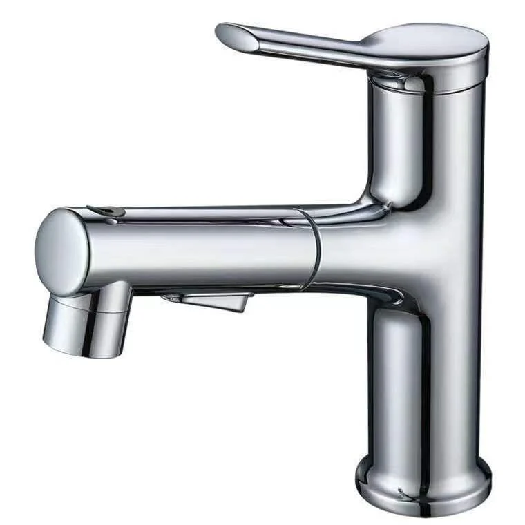 Contemporary Sink Tap Plian Low Arc Centerset Bathroom Tap -Bathlova