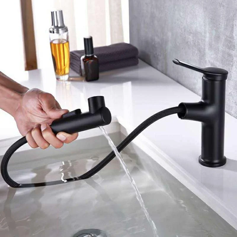 Contemporary Sink Tap Plian Low Arc Centerset Bathroom Tap -Bathlova