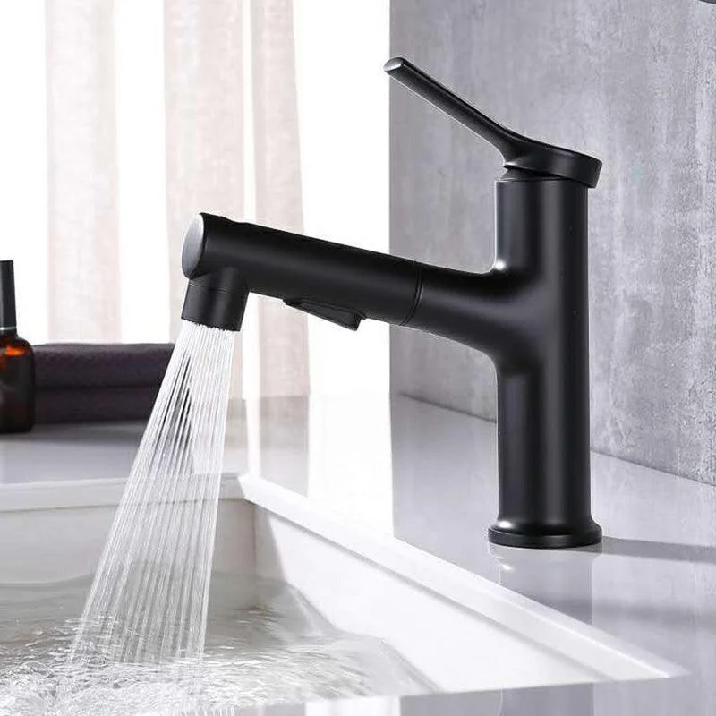 Contemporary Sink Tap Plian Low Arc Centerset Bathroom Tap -Bathlova