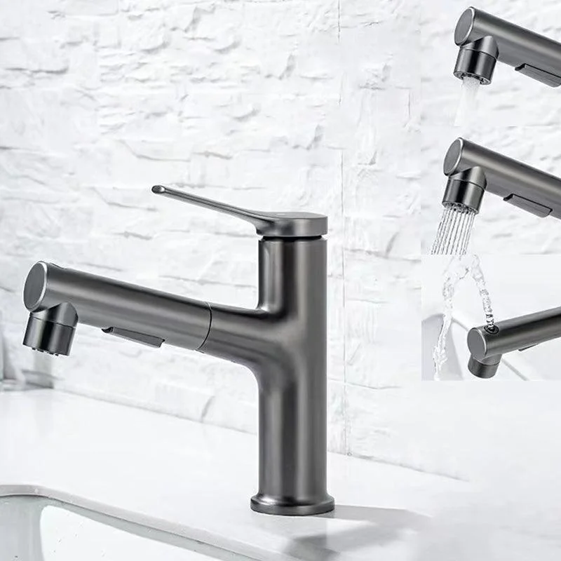 Contemporary Sink Tap Plian Low Arc Centerset Bathroom Tap -Bathlova