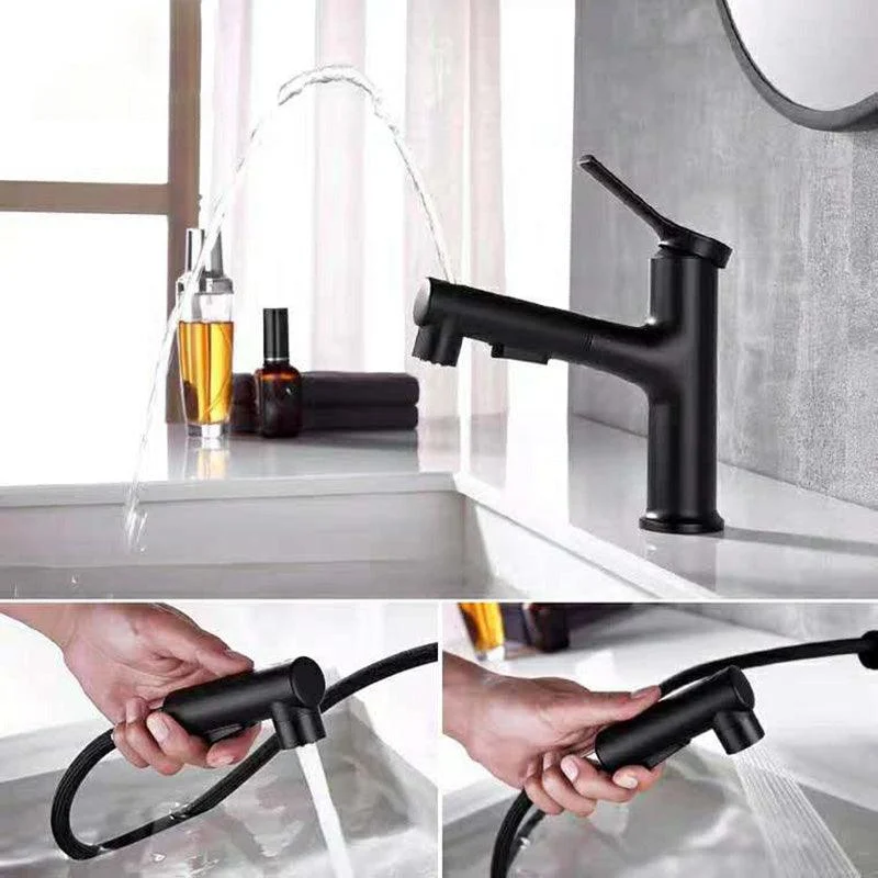 Contemporary Sink Tap Plian Low Arc Centerset Bathroom Tap -Bathlova