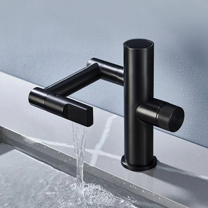 Contemporary Sink Tap Solid Color Knob Handle Brass Bathroom Tap -Bathlova