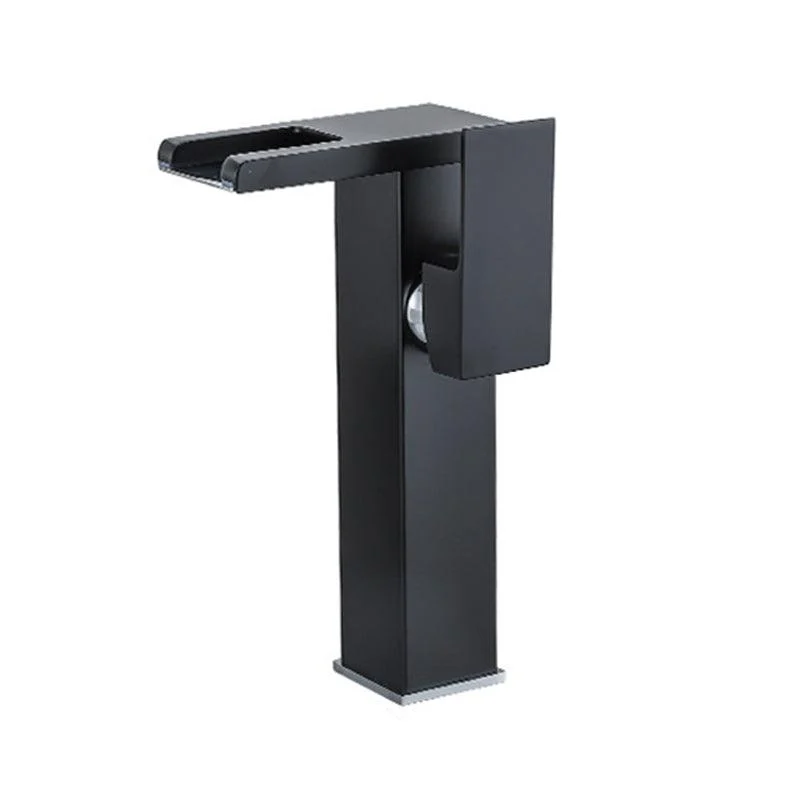 Contemporary Sink Tap Solid Color Low Arc Bathroom Vessel Tap -Bathlova