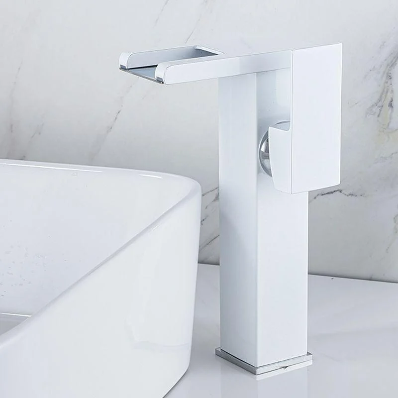 Contemporary Sink Tap Solid Color Low Arc Bathroom Vessel Tap -Bathlova